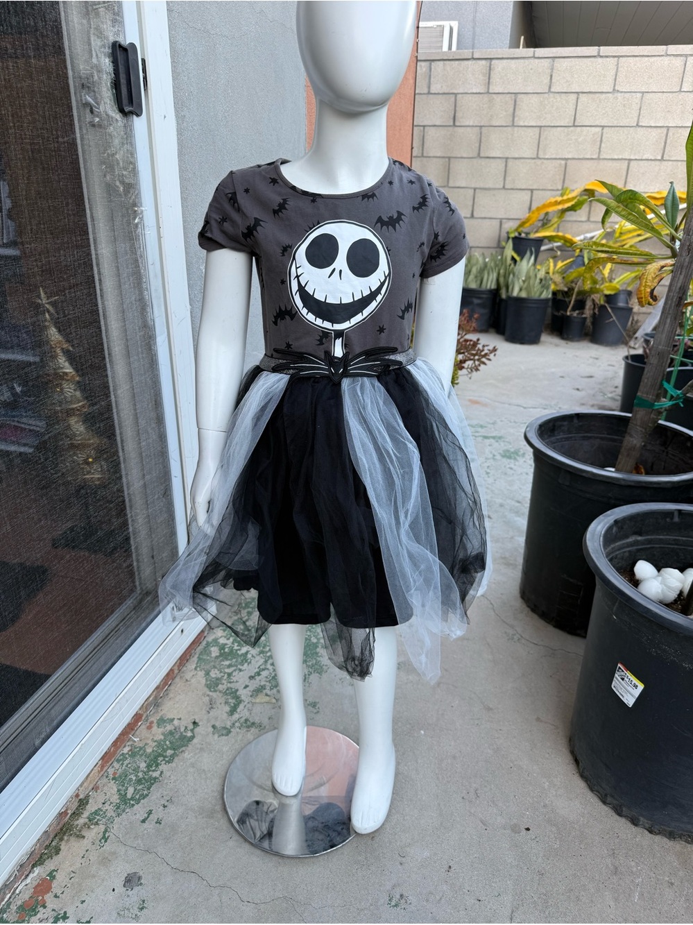 Disney Black & Gray Jack Skellington Tulle Costume Dress